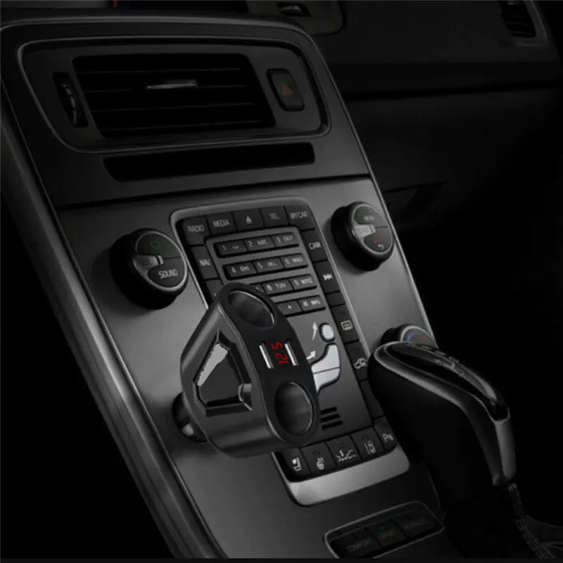 Car Charger with 4 USB Fast Charging Ports and Display