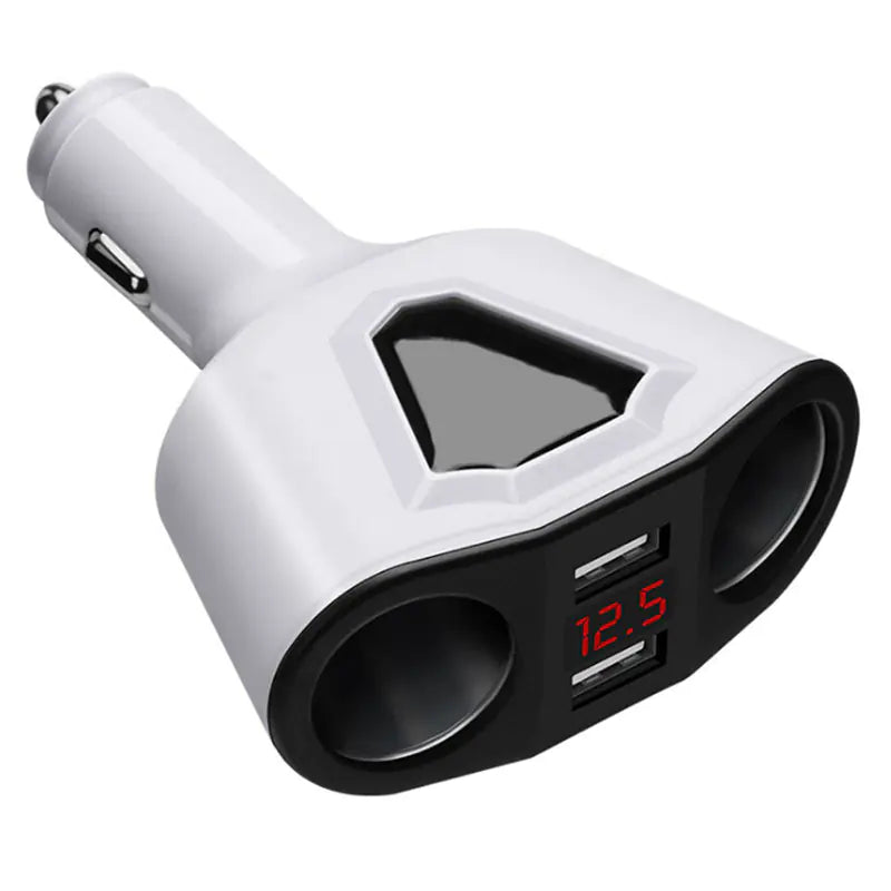 Car Charger with 4 USB Fast Charging Ports and Display