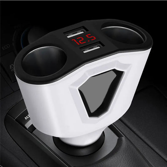 Car Charger with 4 USB Fast Charging Ports and Display