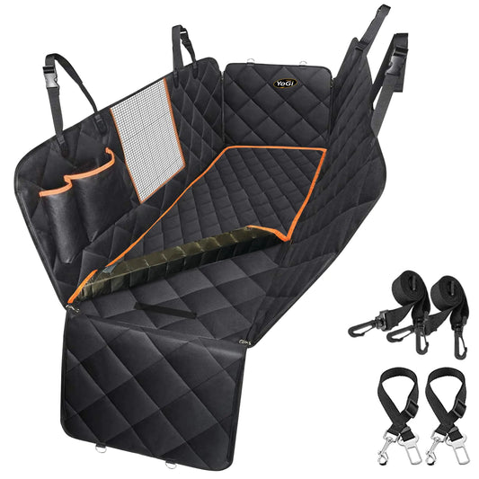 YoGi Prime Dog Car Seat Cover Luxury Dog Car Hammock Style Waterproof Car Seat Covers for Dogs Pet Seat Protectors for Cars SUVs Black-L