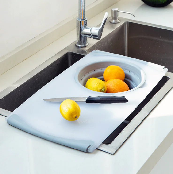 Multifunctional Kitchen Cutting Board with Drain Basket